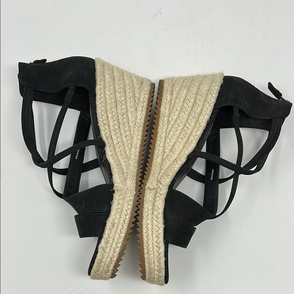 Eileen Fisher Black Wanda Tumbled Nubuck Espadrille Wedge Size 7 0052 - Picture 3 of 7